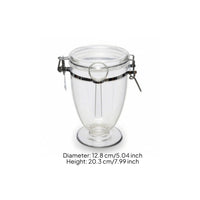Countertop Canister with Clamp Lid Sealed Clamp-Lid Jar Transparent Clear Canister Round for Kitchen