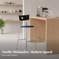 Nordic Design Wireframe Counter Stool With Backrest Bar Chair Minimalist aesthetic Home Furniture Built-in Footrest for Interior Designers, Business Owners, Restaurant, Kitchen Island, Dining Room, leisure Area
