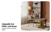 Armless Caster Chair Minimalist design rotating Seat Ergonomic rear supportrest Padded padding for Students, Bedroom