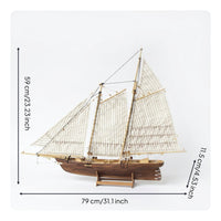 Wooden Sailboat Kit DIY Sailing Boat Model Cut for Desk, Adults, Beginners