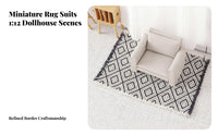 1:12 Scale Dollhouse Carpet DIY Accessory Dollhouse Carpet Detailed Texture Miniature Woven Rug for Hobbyists, Dioramas, Model Rooms, Craft Projects