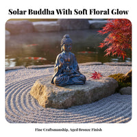 Solar Buddha Statue Automatic On/deactivate Buddha Lotus Brightness Tranquil Garden Brightness Hand-Painted Outdoor Decoration