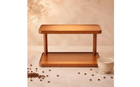 Two-Tier Cup Rack Woodtea-Ware Ware Rack Open-Frame Countertop Display Shelf