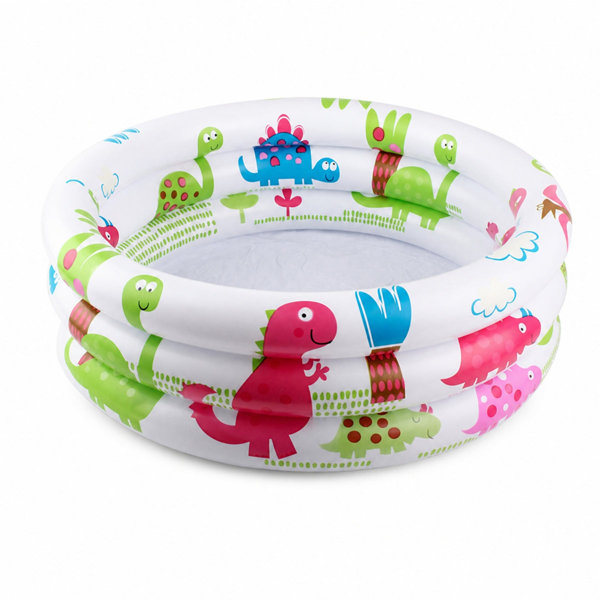 Thickened Three-Circle Pool Layered Pool with Bubble Bottom Cushioned Inflatable Ball Play Area Anti-Slip for Backyard