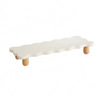 Display Screen Riser Space Saving Display Screen Stand with Wooden Legs Low Profile Laptop Stand for Home Office
