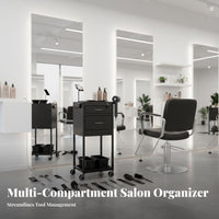 Heavy Duty Salon Station with Drawers Attractive Bowls Lockable Styling Station Easy to Clean Rolling Trolley Heat Resistant Tool Holder for Hairstylists, Hair Stylists, Cosmetology Students, Barbershop, Beauty Studio, Spa, Home Use
