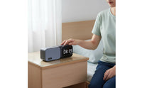 Textile Design Ambient Sound Machine Clock Sleep Timer Portable Speaker Clock Twin Alarms Home Electronics Adjustable Brightness for Students