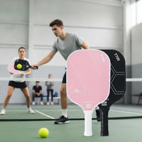 2 Pieces Fiberglass Pickleball Paddle Set with Bag Polypropylene Honeycomb Pickleball Set Long-Lasting Racket Lightweight for Beginners, Adults, Outdoor Games