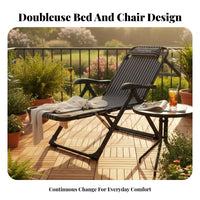 Foldable weightless recline Chair Adjustable rearrest Reclining Lounger Sturdy Frame Portable Seating Breathable Fabric for Office Workers, Homeowners, Balcony, Living Room, Garden, rearyard