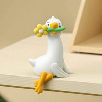 Cute Duck Car Ornament Cartoon Duck Figure with Orange Beak Playful Car Dashboard Decoration Lovely for Drivers