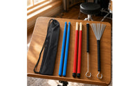 Drum Accessory Kit with Easy to Carry to Carry Drum Brushes and Sticks Set Case for Drummers, Beginners