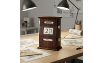Vintage-Inspired Desktop Perpetual Calendar Mechanical Manual Calendar with Knobs Cute Simple for Study