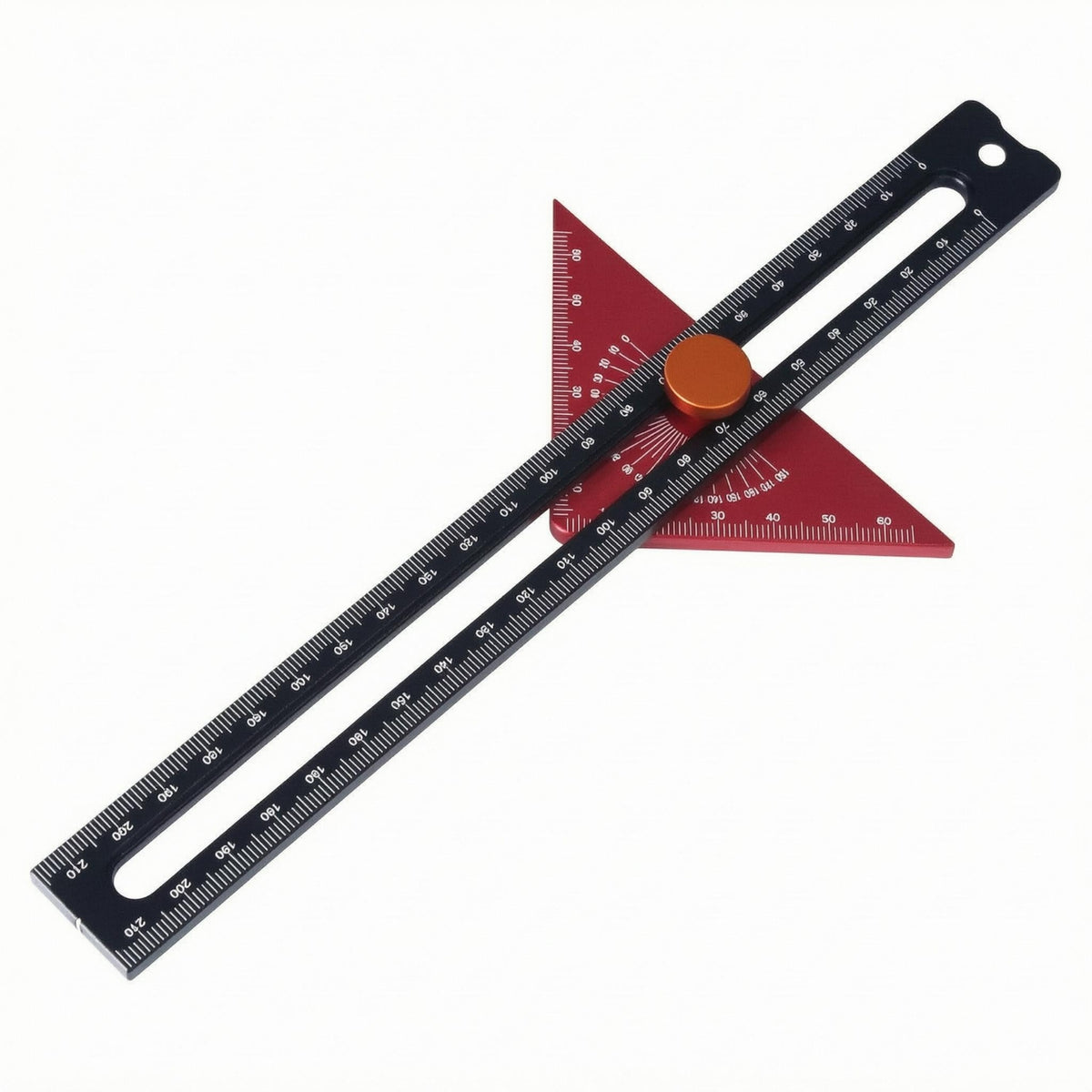 Engraved Measurements Adjustable Scribing Ruler Locking Knob Triangular Marking Ruler Portable