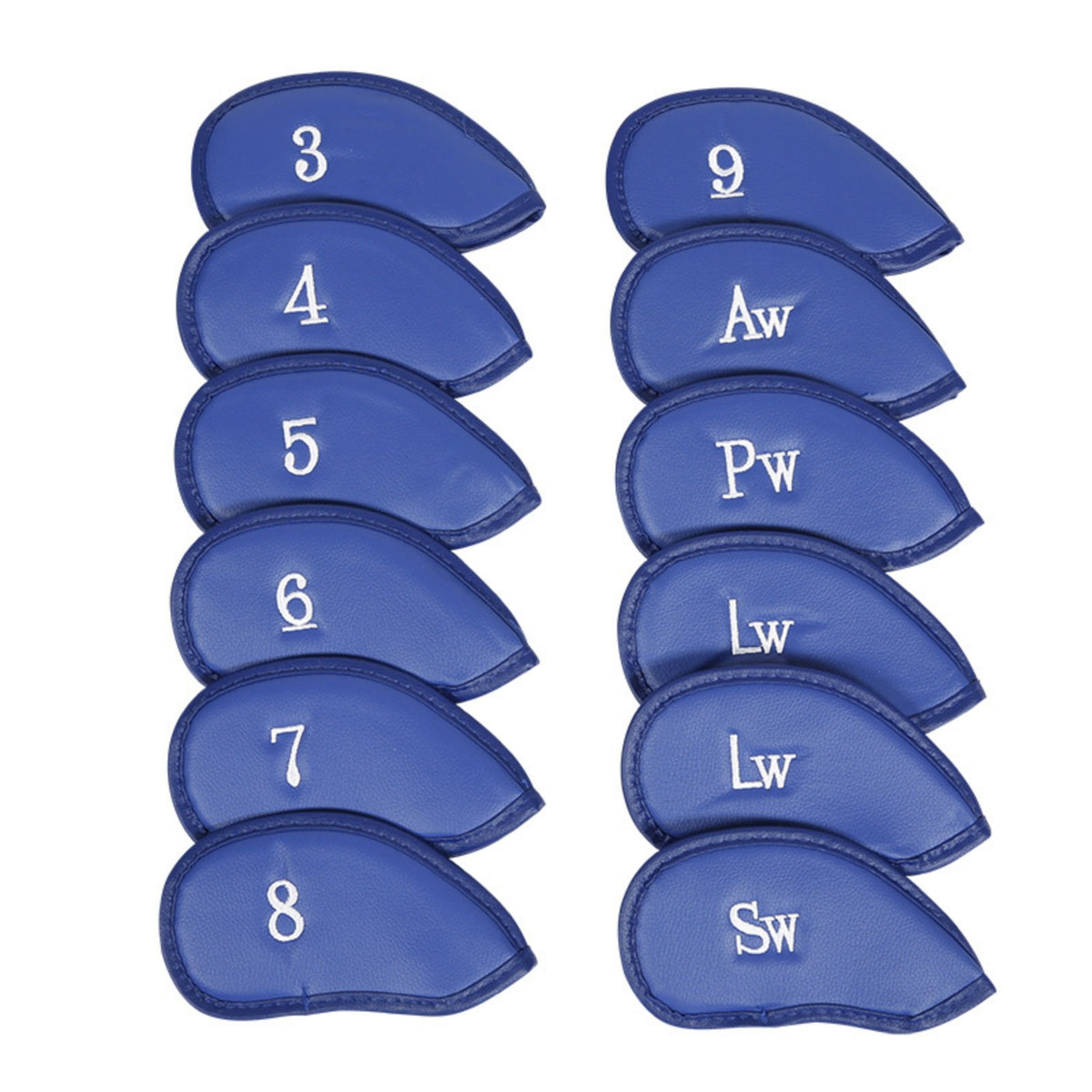 12 Pieces Sport Iron Headcover Set Long-Lasting Numbered Iron Protectors PU Leather Sport Club Protectors Universal Fit