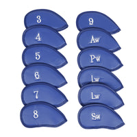 12 Pieces Sport Iron Headcover Set Long-Lasting Numbered Iron Protectors PU Leather Sport Club Protectors Universal Fit