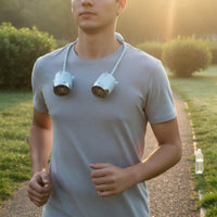 USB Rechargeable Portable Neckband Fan Adjustable Speed Neck Fan Flexible Arms Personal Cooling Device Lightweight for Outdoor, Travel, Sports, Office