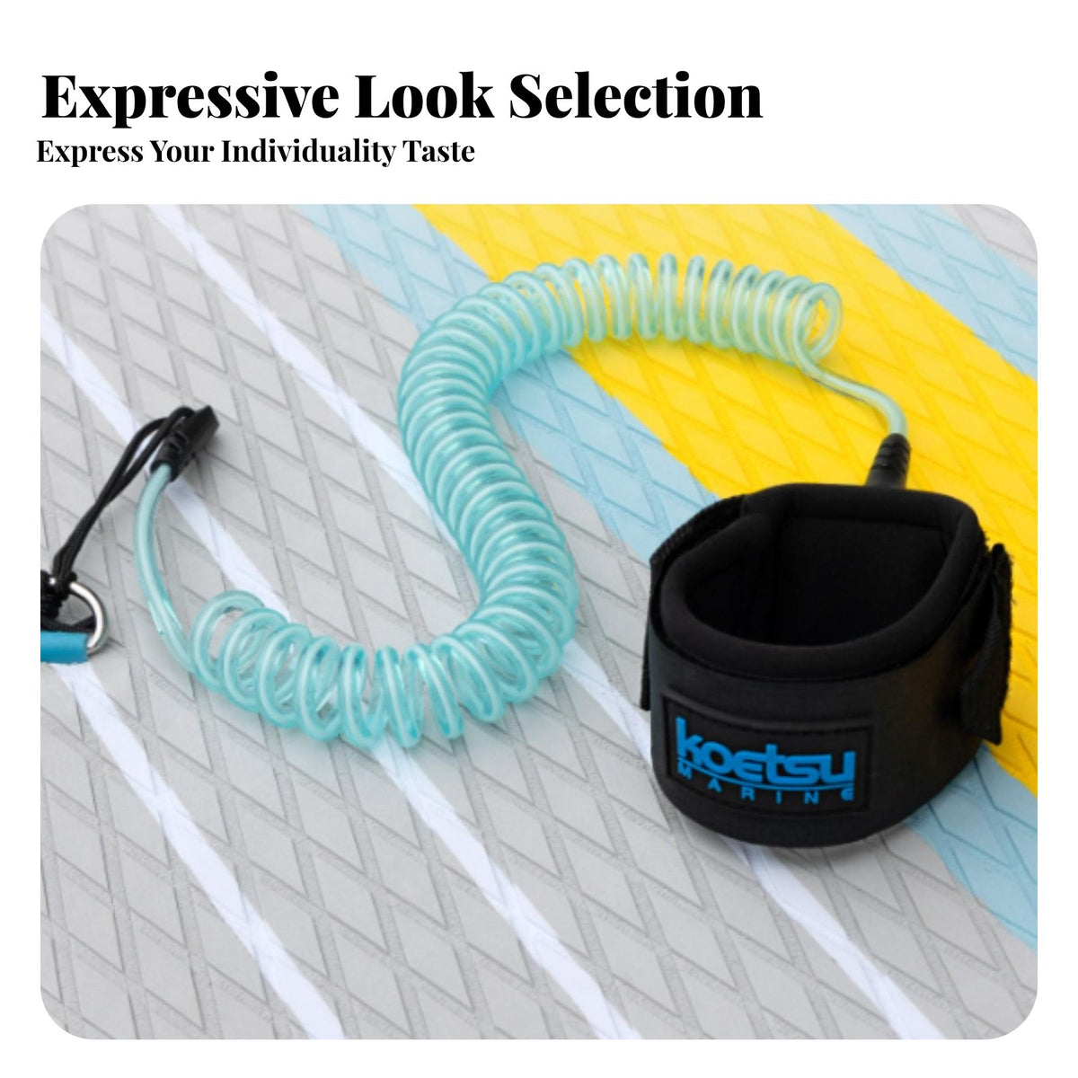 Coiled Stand-up Paddleboard Leash Stretchable Coiled Surf Leash Heavy Duty Paddleboard Rope for Paddlers, Surfers, Surfing, Water Sports