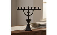 Seven-Cup Candle Holder Faceted Base Tabletop Candelabra Fits Standard Candles Home Decor