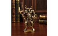 Miniature Bull Warrior Figurine with Axe Mini Brass Bull Statue with Buckler Detailed Desk Toy Metal for Collectors, Gamers, Bookshelf, Display Cabinet