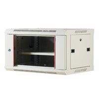 Cold-Rolled Steel Construction Wall Mount Network Rack Tempered Glass Door Wall Mounted Equipment Cabinet Good Ventilation IT Equipment Cabinet Adjustable Shelf for Home Workspace Enthusiasts, Surveillance System