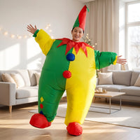 Funny Inflatable Clown Costume Full-Body Clown Suit with Blower Oversized Onesie Easy to Use for Halloween, Parties, Cosplay