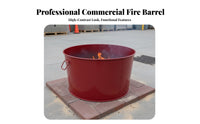 Large Capacity Fire Drill Barrel With Handles Heavy Duty Steel Incinerating Drum Thickened Steel Incinerator for Firefighters, Facilities Personnel, Property Managers, Outdoor, Training Grounds, Factory Yard, Schoolyard