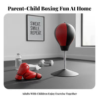 Fast Rebound Speed Ball with Stand Stable Base Freestanding Punching Ball Space-Saving Suction Cup Punching Ball Easy Assembly for Children, Adults, Beginners, Home Gym