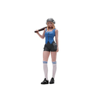 Miniature Girl with Cudgel Shaped Girl Figurine Collectible Miniature Figure for Collectors