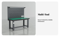 High Load Capacity Heavy-Duty Workbench All-Steel Frame Anti-Static Repair Bench Integrated LED Light Industrial Work Table with Drawers Built-in Power Outlets for Electricians, DIY Enthusiasts, Woodworkers, Factory, Warehouse, Home, Basement