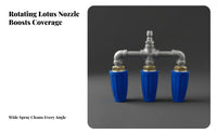 4000 PSI Multi-Jet Turbo Nozzle Heavy Duty Triple Nozzle Pressure Washer Head Quick Connect for Contractors, Professionals, Paint Stripping