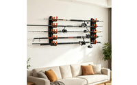 Wall Mount Fishing Rod Holder Easy-to-Install Vertical Fishing Rod Holder Space-Saving Compact for Anglers, Garage, Shed