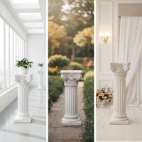 Roman Pedestal Stable Pedestal with Fluted Shaft Classical Column for Wedding Decorators, Event Planners