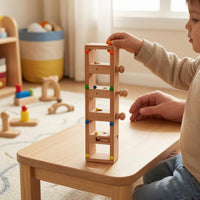 Wooden marble track Toy Tall Rectangular Marble Track Set Problem Solving for Children