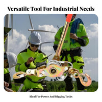 Non-Slip Handle Wire Rope Tensioner Safety Latch Hooks Ratchet Puller for Riggers, Workshops, Fencing, Vehicle Recovery