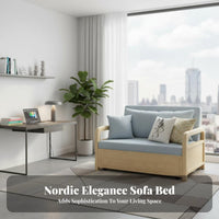Foldable Design transformable Sleeper Couch two-wayUse Extendable Wooden Frame Sofa Space-Saving Daybed Modern design for Small Apartment Residents, Students, Homeowners, Living Room, Balcony, Bedroom