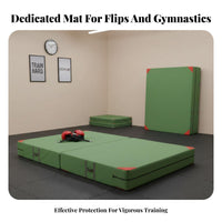 Foldable Gymnastics Mat Soft Padding Center Folding Landing Mat Multifunctional Thick Crash Pad for Gymnasts, Cheerleaders, Gym, Training Studio