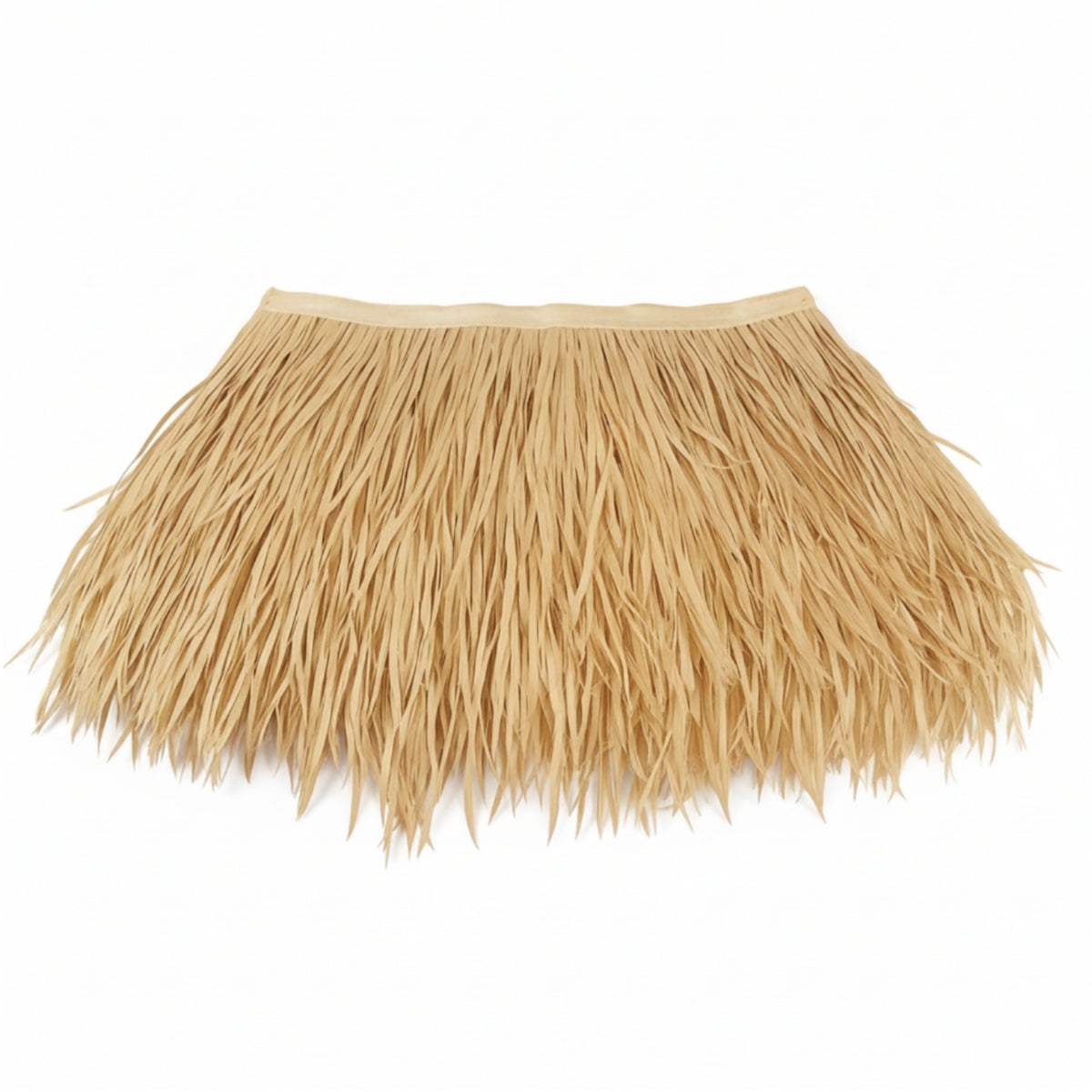 Easy to Install Artificial Thatch Strip Dense Synthetic Grass Panel with Mounting Band Tropical Synthetic Thatch Rustic for Landscaping