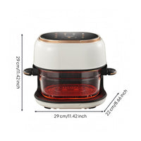 Oil Free Large Glass Air Fryer Adjustable Temperature Air Fryer 60-Minute Timer Kitchen Appliance Portable for Visible-Window Cooking