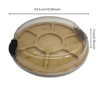Charcuterie Board with Compartments Round Serving Board with Compartments Divided Serving Platter Multi-Compartment Elegant