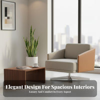 Minimalist design Upholstered rotating Armchair Modern Design Lounge Chair Stylish contour Seating Furniture Curved Backrest for Interior Designers, Business Owners, Hotel Lobby, Reception Area, Living Room, Bedroom