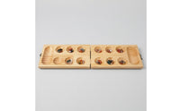 Folding Wooden Traditional Sowing Game Board Foldable Portable Traditional Sowing Game Storage