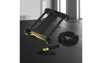 Steel Frame Glute Exercise Roller Resistance Rope Abdominal Roller Black and Yellow Core Training Wheel Cylindrical Wheels for Home Workout, Gym