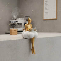 Creative Design Mist Girl Statue Modern Design Ballet Dancer Ornament Abstract Human Figurine for Dance Lovers, Living Room, Desktop, Office