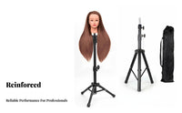 Adjustable Mannequin Head Stand Foldable Design Hairpiece Head Tripod Easy Setup Hairpiece Stand Tripod for Hairdressers
