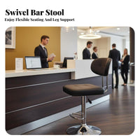 Sturdy Base Adjustable rotating Stool with Armrests Built-in Footrest Adjustable Pedestal Seat with Armrests Modern Design tavernstool for Receptionists, Business Owners, Reception Desk, Kitchen, Home, Dining Room