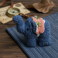 Thai Fabric Elephant Keychain Pendant Southeast Asian Style Hand-Woven Bag Charm