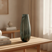 Faceted Vase Sculptural Textured Vase Translucent Flower Vessel for Decorators, Dining Table, Shelves
