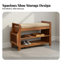 Multi-Functional Cushisingled Shoe Storage Bench Comfortable Padded Seat Cushisingled Entryway Organizer High Load Capacity Household Furniture Sturdy Construction for Families, Apartment Dwellers, Homeowners, Hallway, Mudroom, Bedroom, Living Room