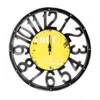 Openwork Vintage Wall Clock Black Frame Round Wall Clock Large 40 Cm Home Decor