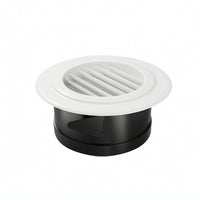 Louvered Round Vent Grille Flush-Mount Round Air Vent Grille Slimline White for DIYers, Contractors, Exhaust, Ceiling
